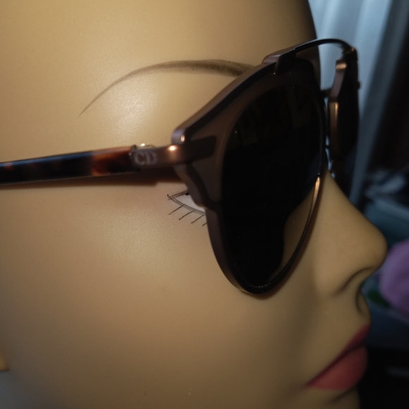 DIOR SUNGLASSES WOMENS ROUND SHINY BLACK HAVANA DIORSOREAL - Picture 5 of 14